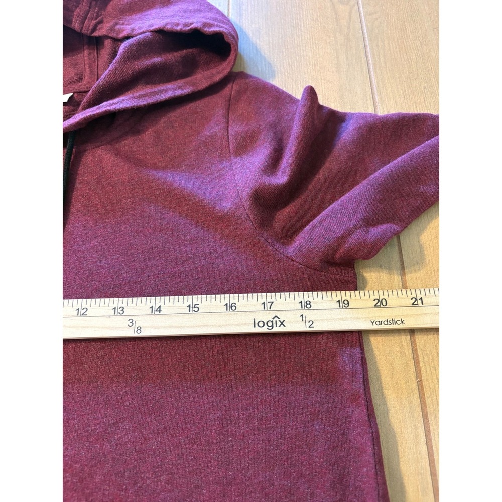 J. Jill Fit Tunic Hoodie Women Small Petite Burgundy Cotton Modal Activewear Top - Picture 8 of 11